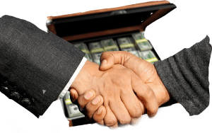 money hand shaking