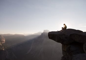 man on cliff