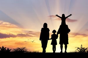 silhouette of a family