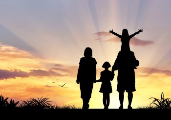 silhouette of a family