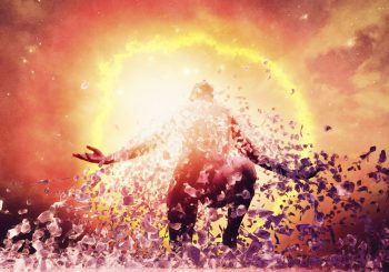 man rising from ashes